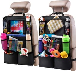 Oxford Tyg Bil Baksätes Organizer Kick Mats Protector Bilförvaring Organizer Sort