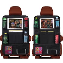 Oxford Tyg Bil Baksätes Organizer Kick Mats Protector Bilförvaring Organizer Sort S