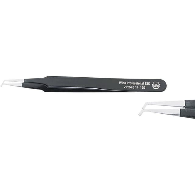 Wiha 32338 Precisionspincett Flat, böjd 45° 120 mm