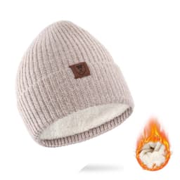 Thermal neulottu hattu, talvipipo hatut lämmin hattu naisille Aprikoosi