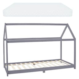 ML Design Säng90x200cm tak och spjälram, ljusgrå