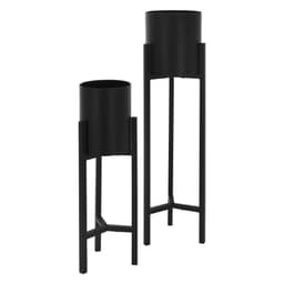 ML-Design Kukkaruukkuteline 2 kpl, musta, 18x18x56cm / 20x20x76cm