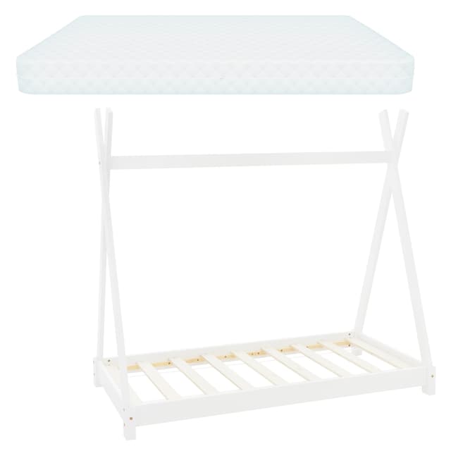 ML-Design BedTipi 80 x 160 cm spjälram, vit