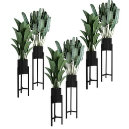 ML-Design urtepotteskjuler til 6, sort, 18x18x56cm / 20x20x76cm