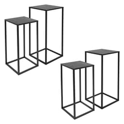 ML-Design blomsterstativ sæt med 4 stk. sort, 24x50x24/27x60x27 cm