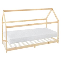 ML-Design Säng90 x200cm med tak och spjälram, natur