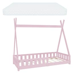 ML-Design Barnsäng Tipi 80x160 cm, rosa, med madrass