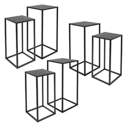 ML-Design blomställning set om 6 svart, 24x50x24/27x60x27 cm
