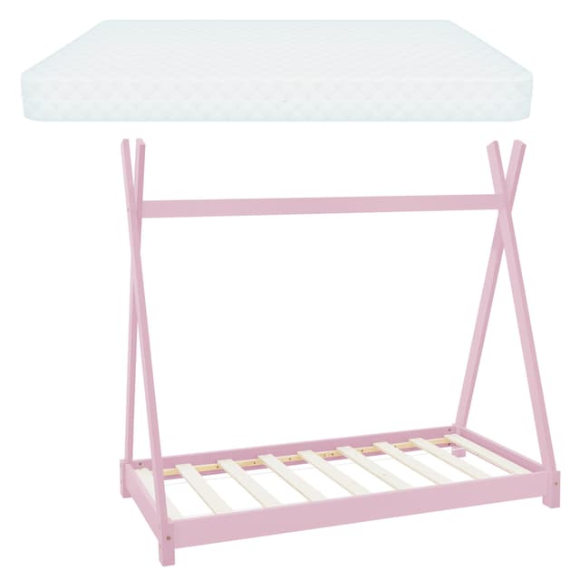 ML Design BedTipi 80x160cm med slidset ramme, pink