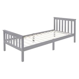 Säng med spjälram 90x200 cm Ljusgrå furu ML-Design