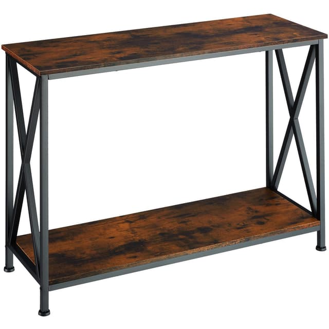 tectake Konsolbord Tacoma 100x35x80,5cm - Industriellt mörkt trä, rustikt