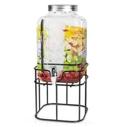 Dryckesdispenser 4 L med kran och ställ Glasbehållare