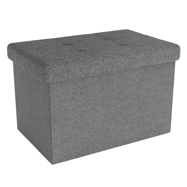 Hopfällbar Sittpall 49x30x30 cm Fotstöd (grå)