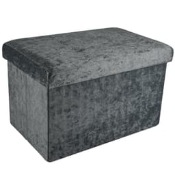 Hopfällbar Sittpall Bänk 49x30x30cm Fotstöd (grå)