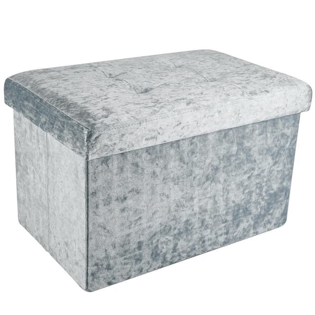 Hopfällbar Sittpall Bänk 49x30x30cm Fotstöd (blå)