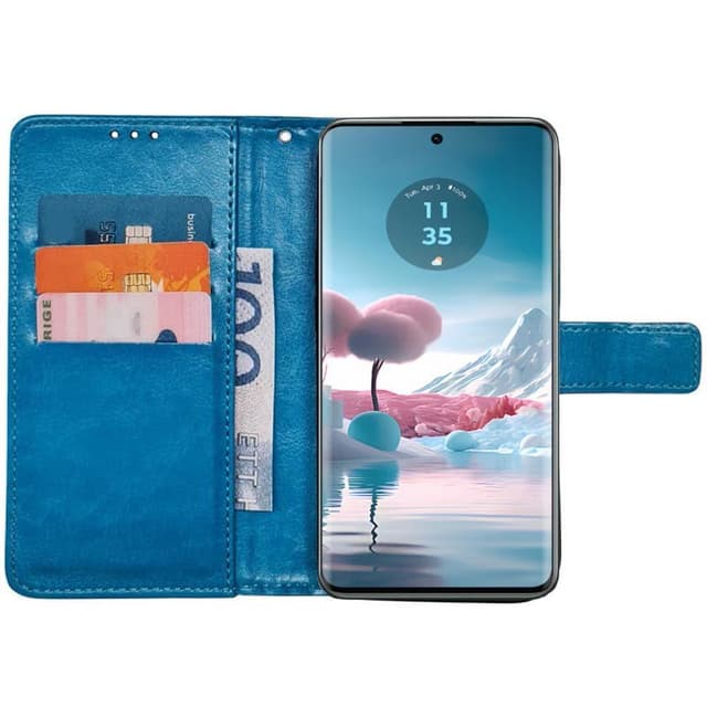 Wallet cover 3-kort Motorola Edge 40 Neo - Lyseblå
