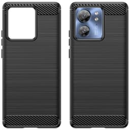 Harjattu TPU kuori Motorola Edge 40 5G - Musta