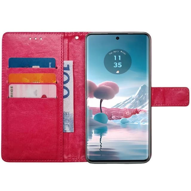 Lompakkokotelo 3-kortti Motorola Edge 40 Neo - Vaaleanpunainen