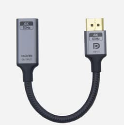 NÖRDIC 20cm Displayport til HDMI 4K60Hz Dynamic HDR 18Gbps