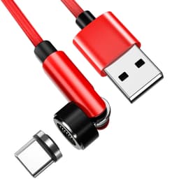 Magnetisk USB-C ladekabel 3A Hurtiglading 2 m Rød