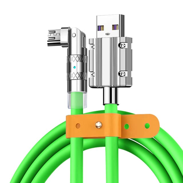 90° Roterande Laddkabel - 120W - 1,2 m Grön