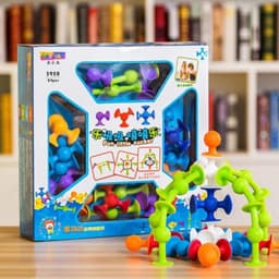 Silikonbyggeklosser med sugekopper, 24 stk