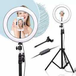 LED ringlampa med stativ för foto och selfies - 210 cm