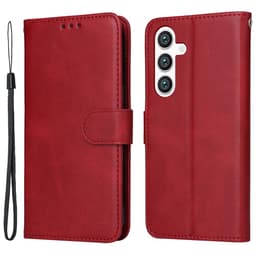 SKALO Samsung S24+ PU-Läder Plånboksfodral - Röd