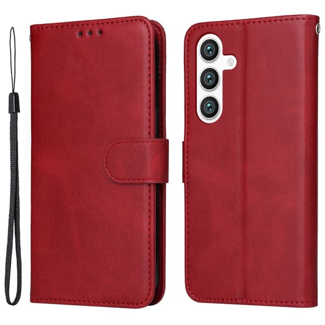 SKALO Samsung S24+ PU-Läder Plånboksfodral - Röd