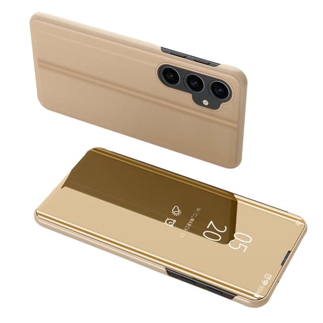 SKALO Samsung S23 FE Clear View Spegel fodral - Guld