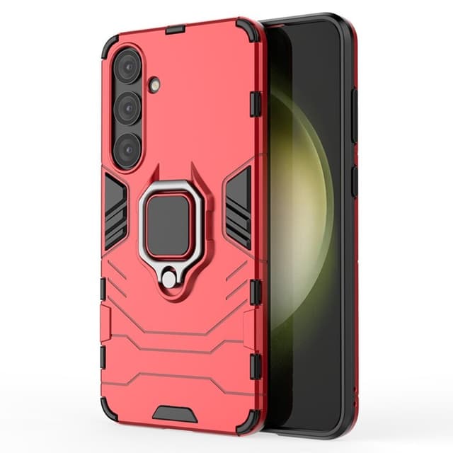 SKALO Samsung S24+ Armor Hybrid metal ring cover - Rød