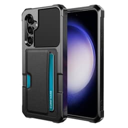 SKALO Samsung S23 FE Shockproof Läder Korthållare - Svart