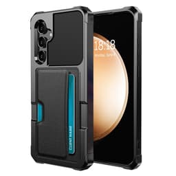 SKALO Samsung S24+ Shockproof Läder Korthållare - Svart