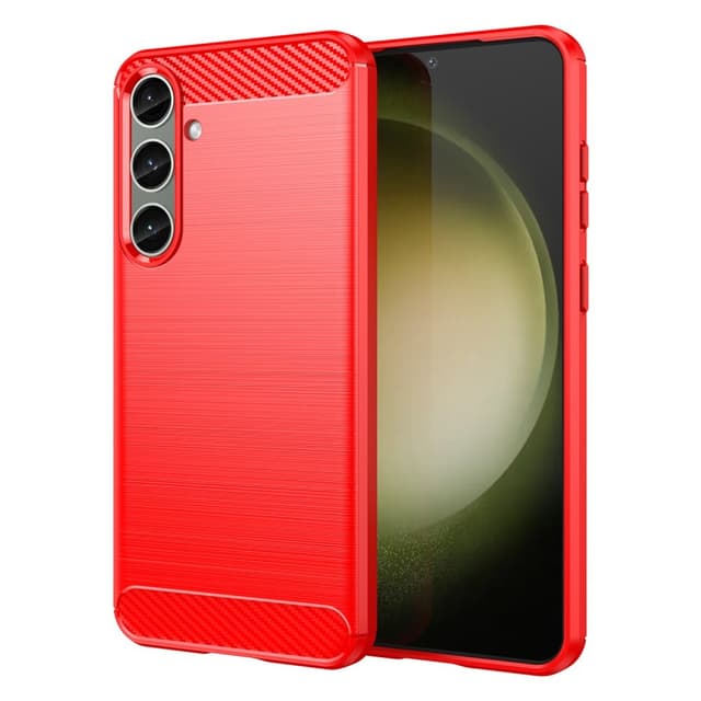SKALO Samsung S24+ Armor Carbon Stødsikker TPU-cover - Rød