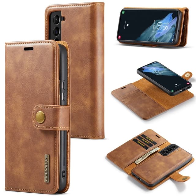 DG MING Samsung S24 2-i-1 Magnet Plånboksfodral - Brun