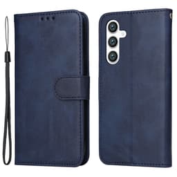 SKALO Samsung S23 FE PU-nahkainen Lompakkokotelo - Sininen