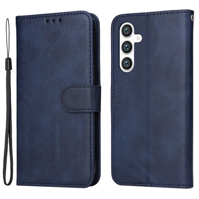 SKALO Samsung S23 FE PU-nahkainen Lompakkokotelo - Sininen