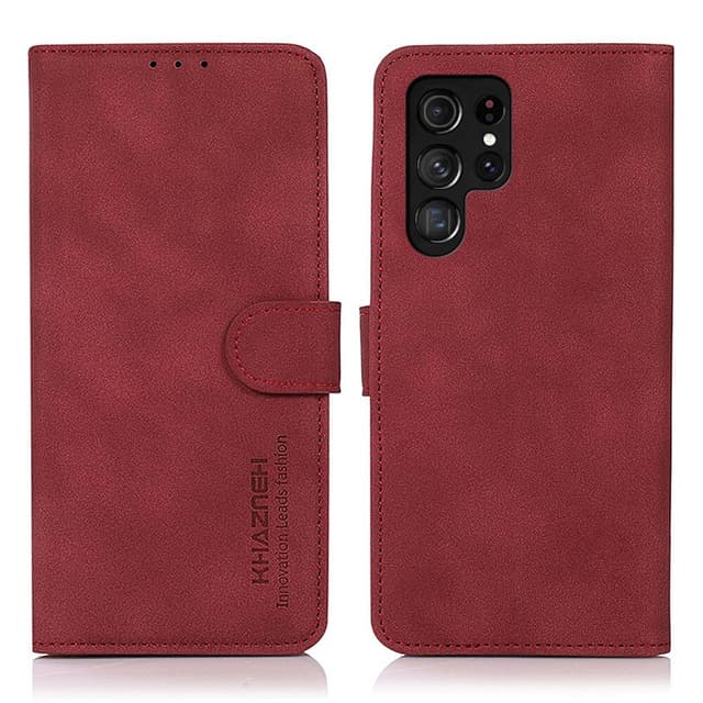 SKALO Samsung S24 Ultra KHAZNEH Pungetui i PU-læder - Rød
