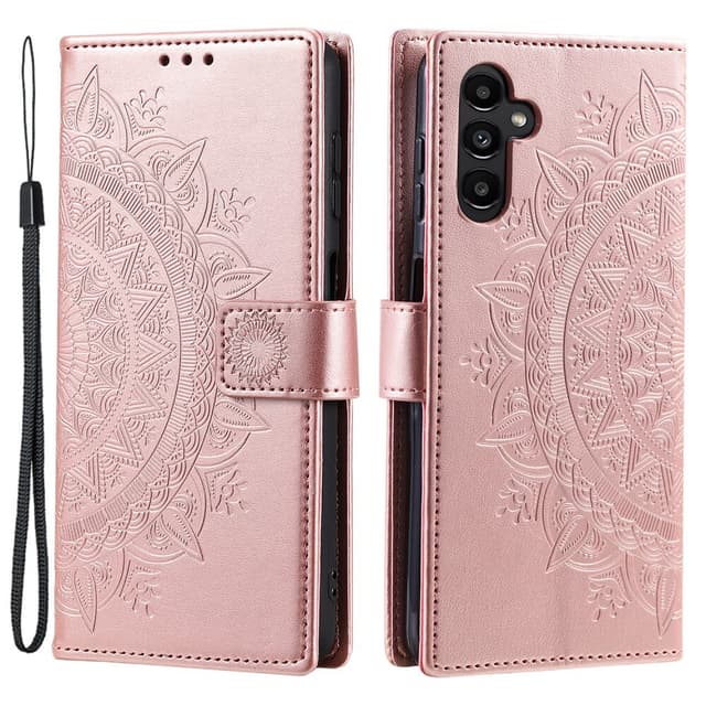 SKALO Samsung A05s 4G Mandala Flip Cover - Rosa guld