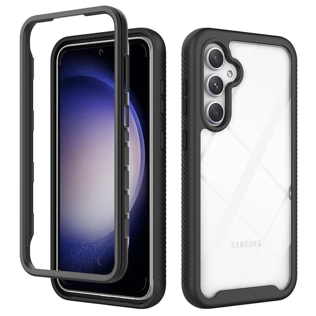 SKALO Samsung S23 FE Shockproof Clear Hybrid Skal - Svart