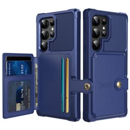 SKALO Samsung S24 Ultra Stødsikker cover med pung - Blå