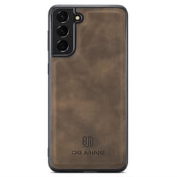DG.MING Samsung S24 Premium PU-nahka Hybridi Suojakuori - Ruskea