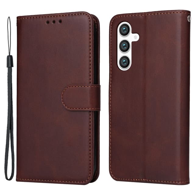SKALO Samsung S23 FE PU-nahkainen Lompakkokotelo - Ruskea
