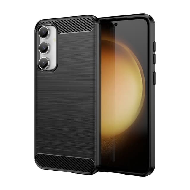 SKALO Samsung S23 FE Armor Carbon Iskunkestävä TPU suojakuori - Musta