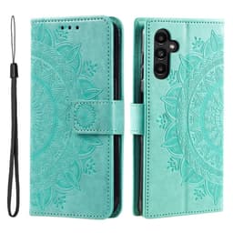 SKALO Samsung S23 FE Mandala Flip Cover - Turkis