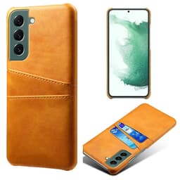 SKALO Samsung S24 PU Läder Skal med Korthållare/Plånbok - Ljusbrun