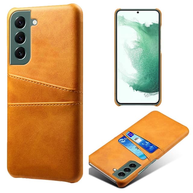 SKALO Samsung S24 PU Läder Skal med Korthållare/Plånbok - Ljusbrun