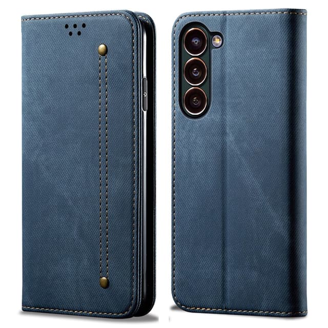 SKALO Samsung S24+ Jeans Flip Cover - Blå