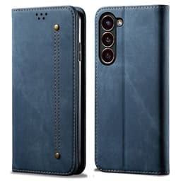 SKALO Samsung S24+ Jeans Lompakkokotelo - Sininen