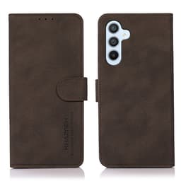 SKALO Samsung S24 KHAZNEH Lompakkokotelo PU-nahasta - Ruskea